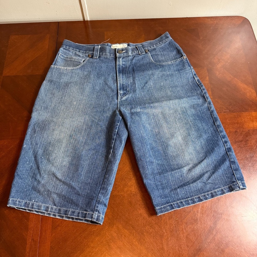 Raw Blue Denim Jean Shorts Mens 38 Hip‎ Hop Baggy Streetwear Y2K